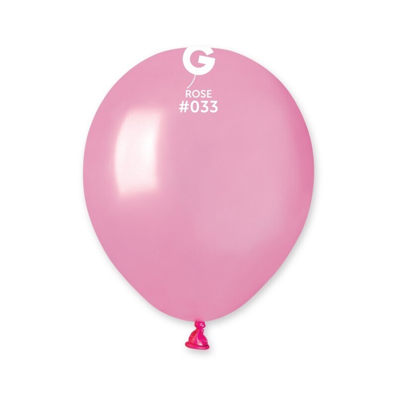 Metallic rose colored Gemar 5" latex balloon