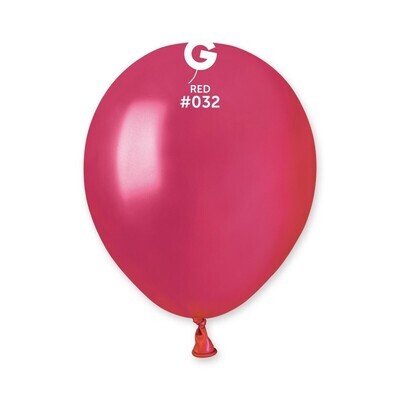 5" Latex Balloon- Metallic Red #032 - A50
