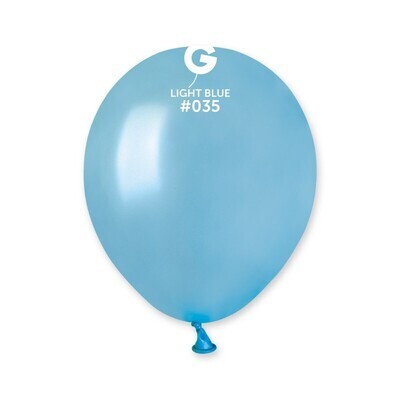 5" Latex Balloon- Metallic Light Blue #035 - A50