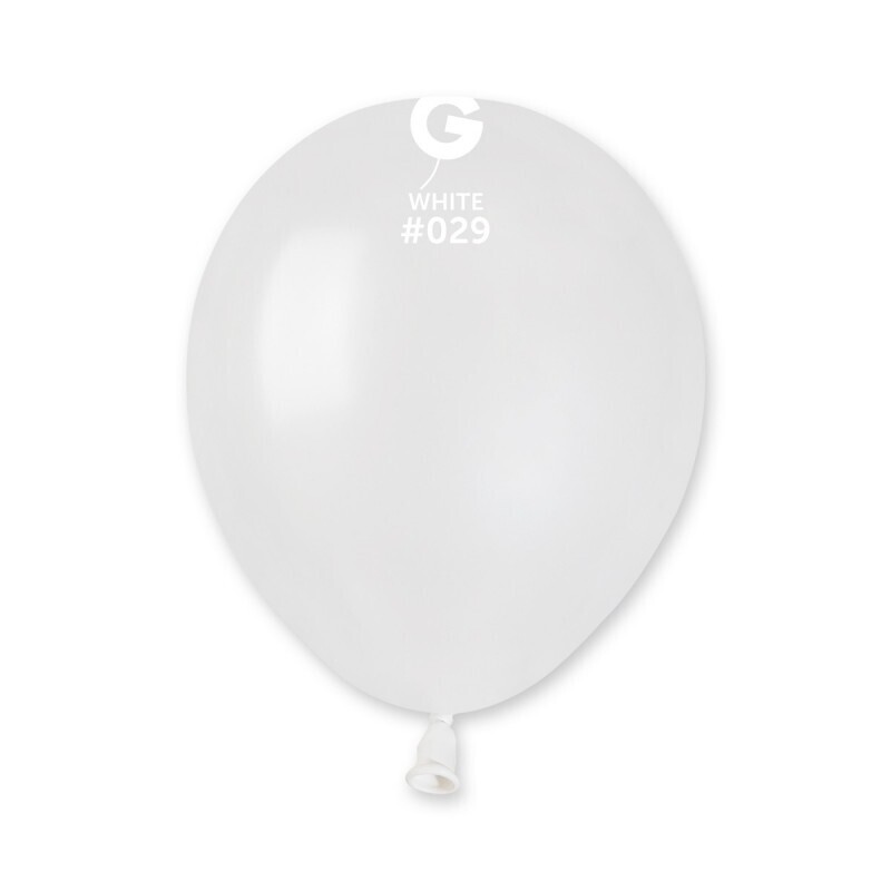 Metallic white colored Gemar 5" latex balloon