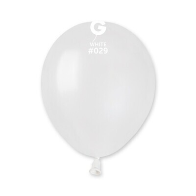 5" Latex Balloon- Metallic White #029 - A50