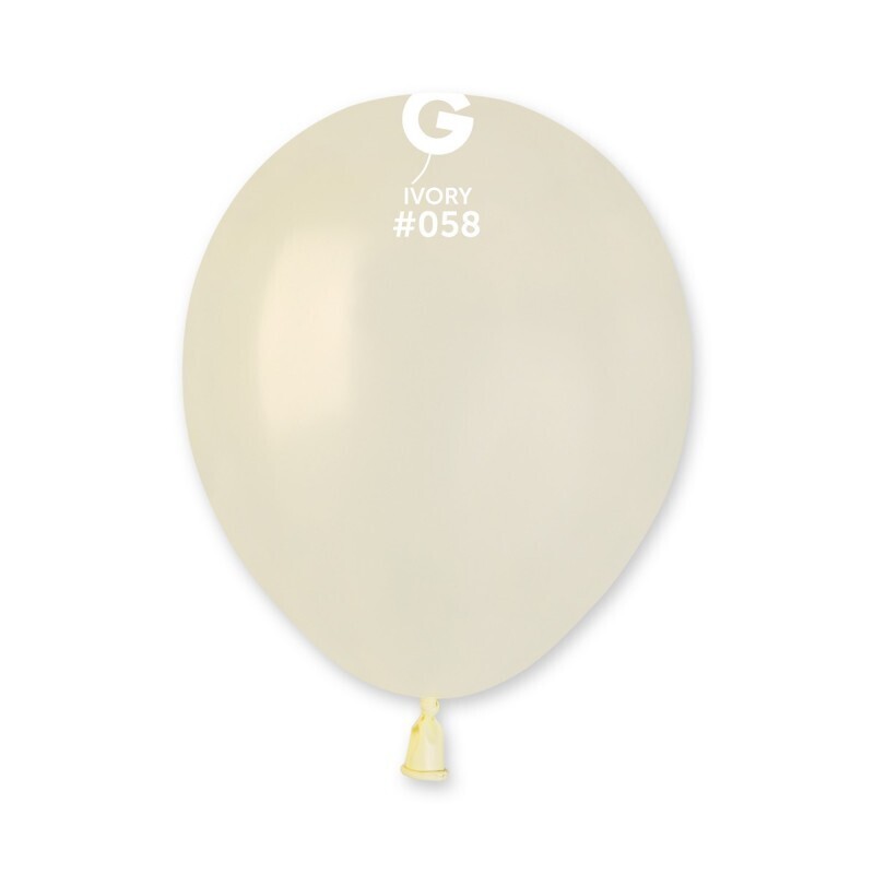 Metallic ivory colored Gemar 5" latex balloon