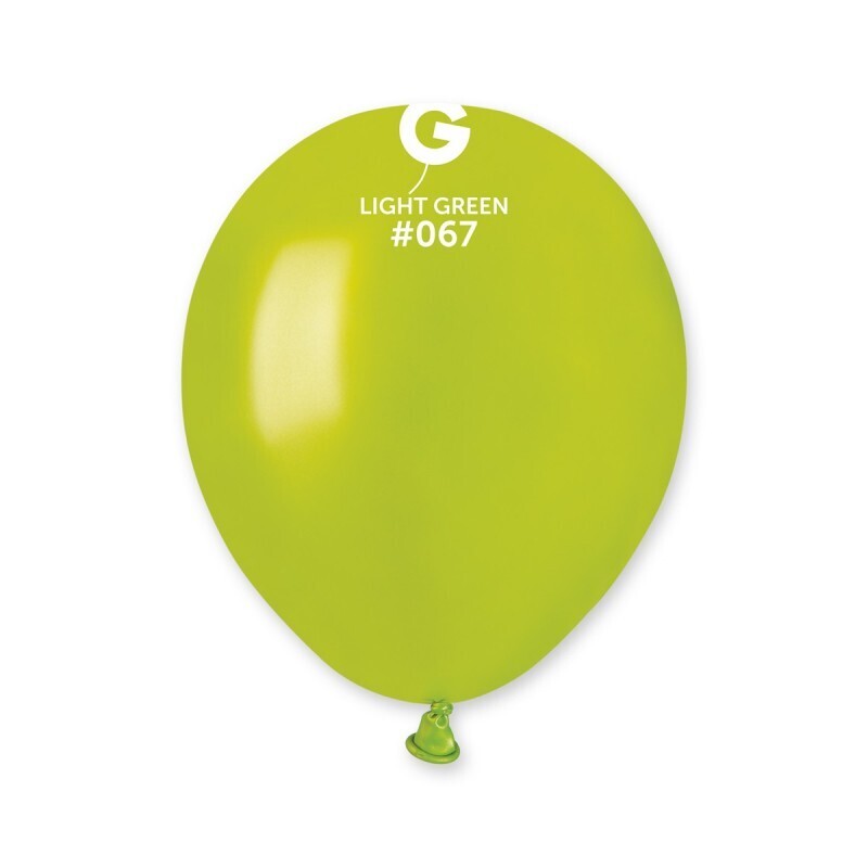 Metallic light green colored Gemar 5&quot; latex balloon