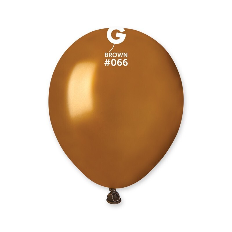 Metallic brown colored Gemar 5" latex balloon