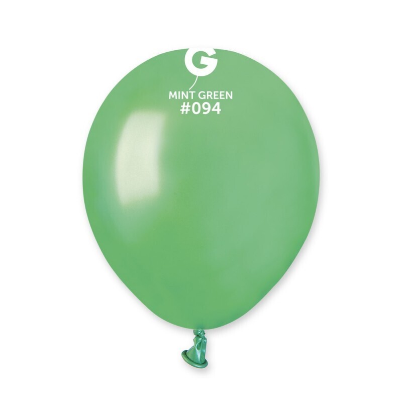 Metallic mint green colored Gemar 5&quot; latex balloon