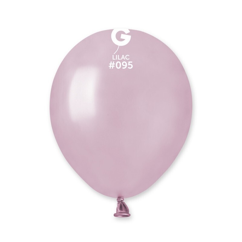 Metallic lilac colored Gemar 5" latex balloon