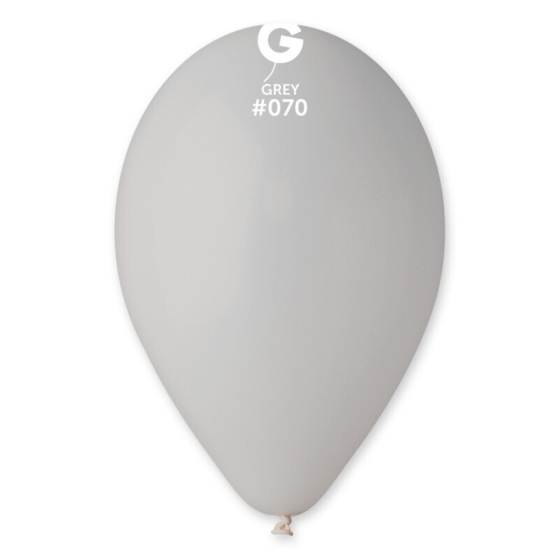 12 Grey colored Gemar 12" latex balloon