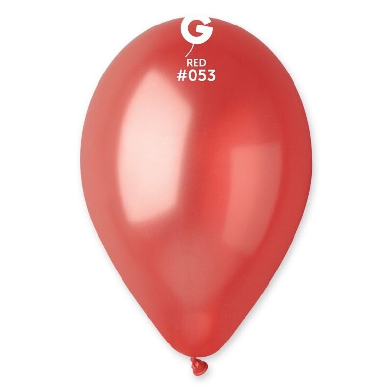 12 Metallic Red #53 colored Gemar 12" latex balloon