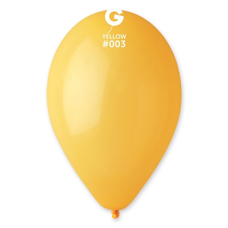 12 Yellow #3 colored Gemar 12" latex balloon