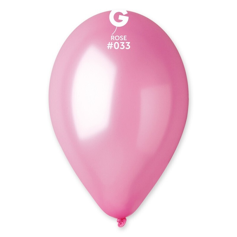 12 Metallic rose colored Gemar 12" latex balloon