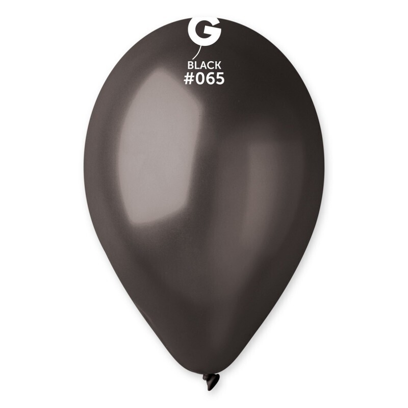 Metallic black colored Gemar 12&quot; latex balloon