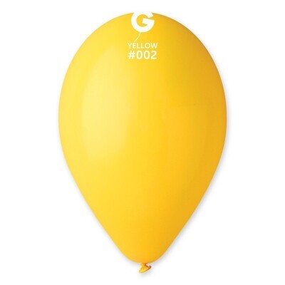 12" Latex Balloon- Yellow #002 - G110