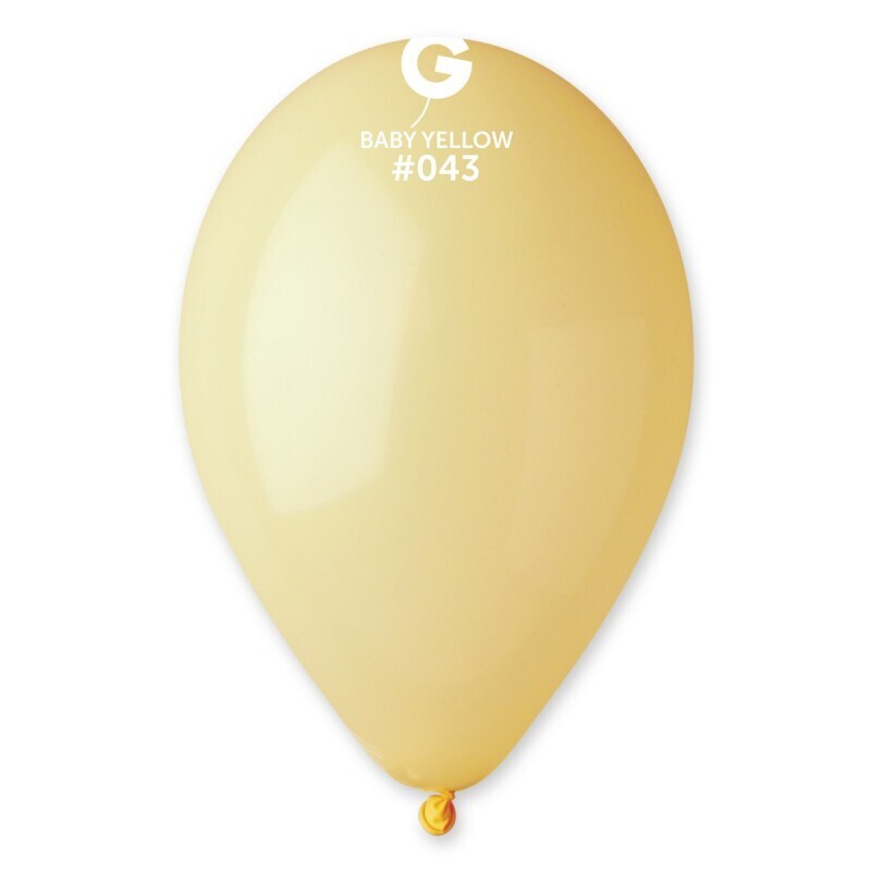 12 Baby yellow colored Gemar 12" latex balloon