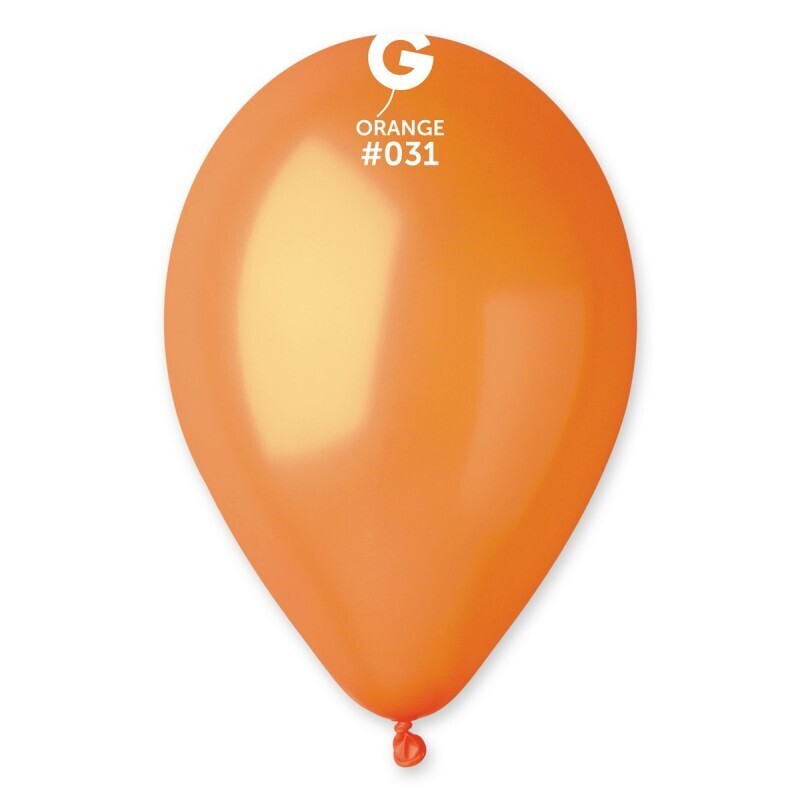12 Metallic orange colored Gemar 12" latex balloon