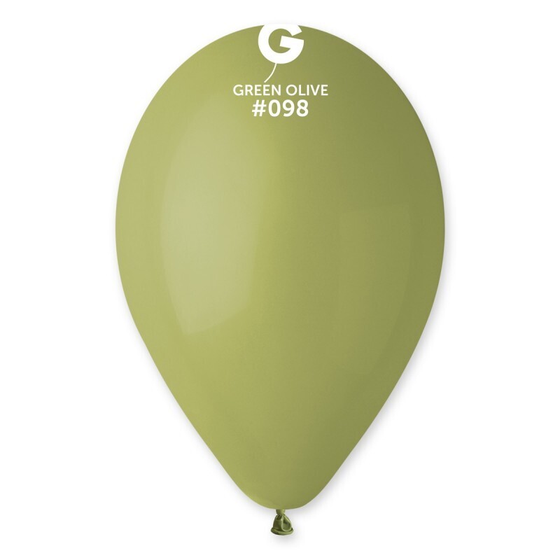 12 Olive green colored Gemar 12" latex balloon