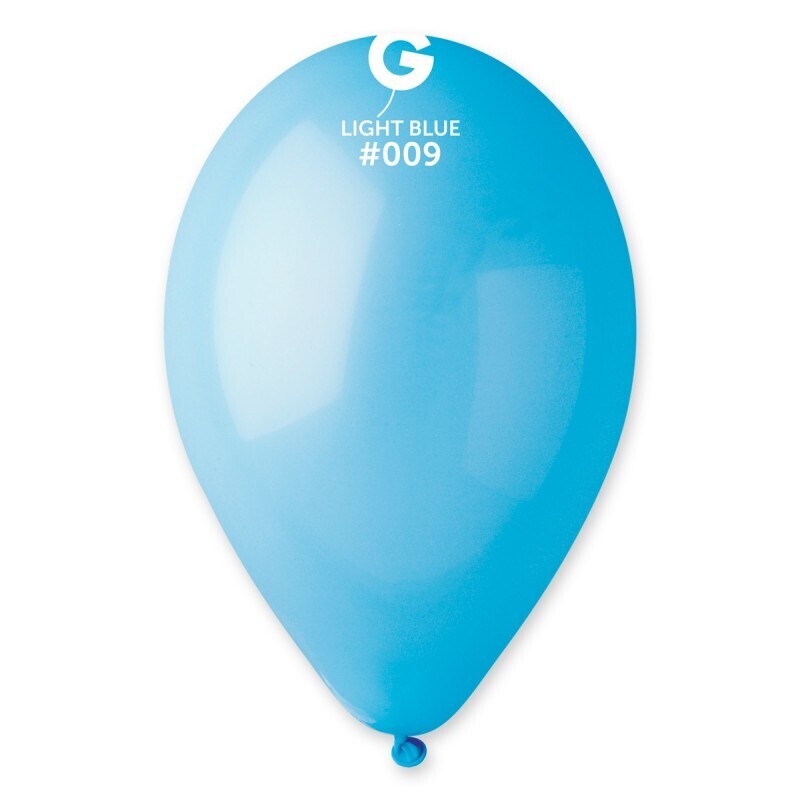 12 Light blue colored Gemar 12" latex balloon