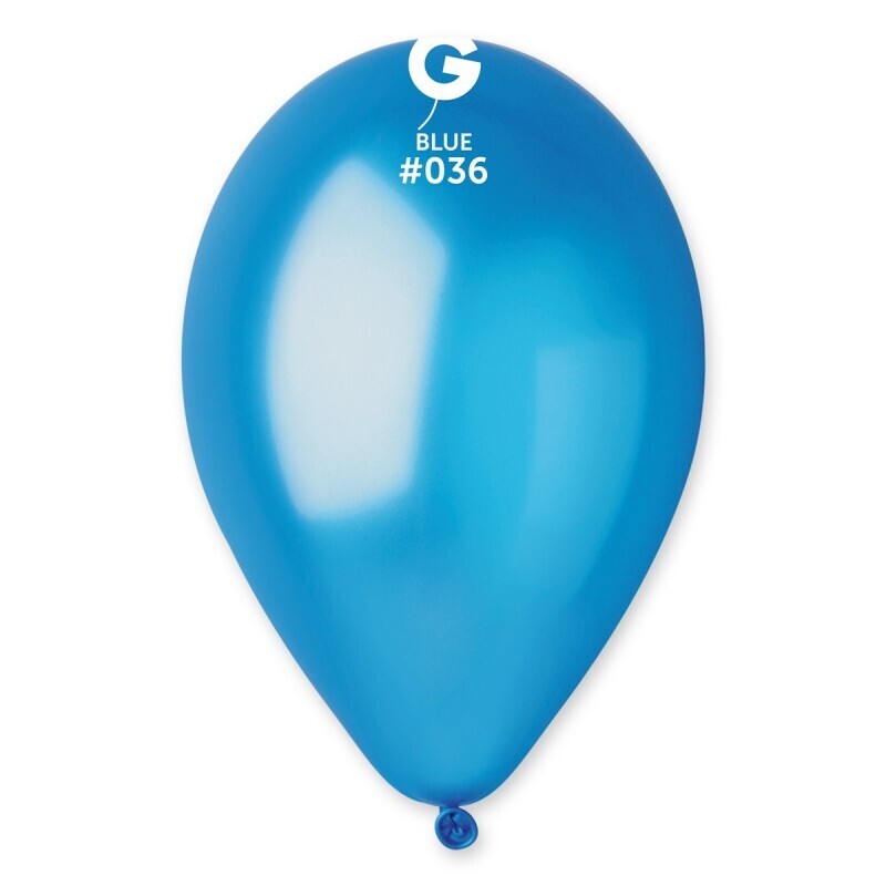 12&quot; Latex Balloon- Metallic Blue #036 - G110