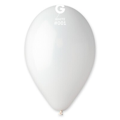 12" Latex Balloon- White #001 - G110