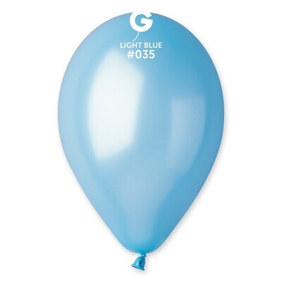 12" Latex Balloon- Metallic Light Blue #035 - G110