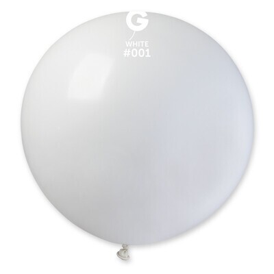 31" Latex Balloon- White #001 - G30