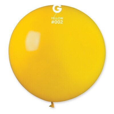 31" Latex Balloon- Yellow #002 - G30