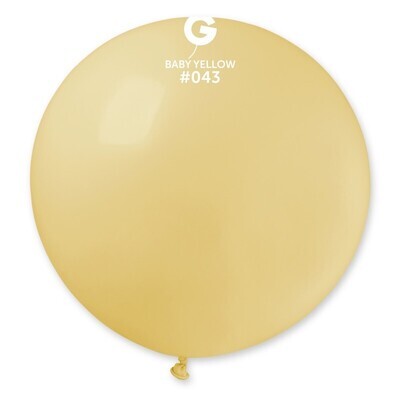 31" Latex Balloon- Baby Yellow #043 - G30