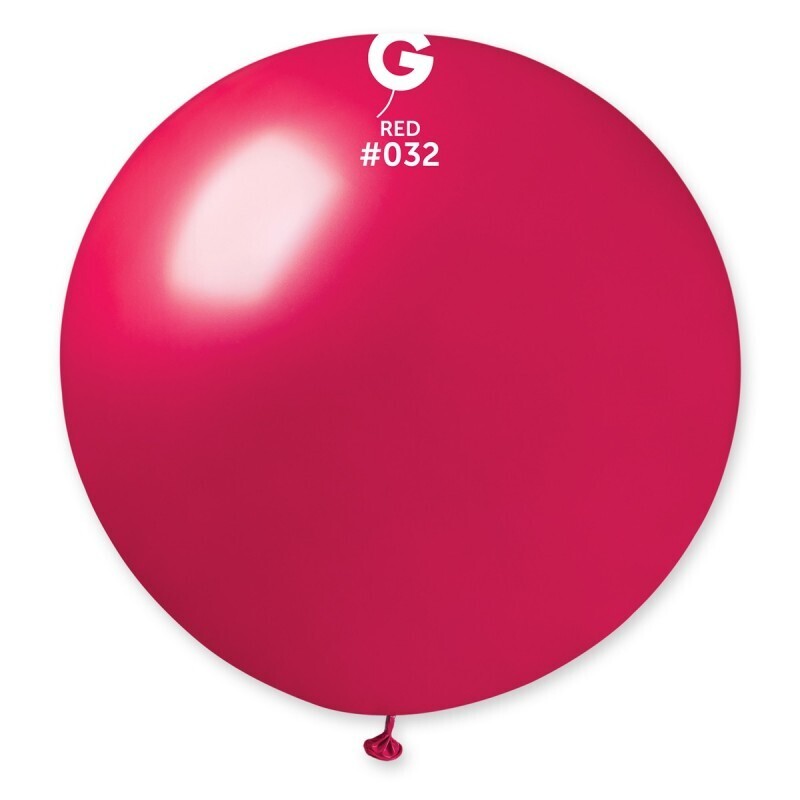 31&quot; Latex Balloon- Metallic Red #032 - GM30