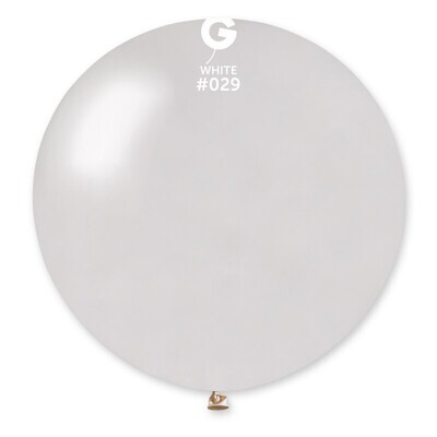 31" Latex Balloon- Metallic White #029 - GM30