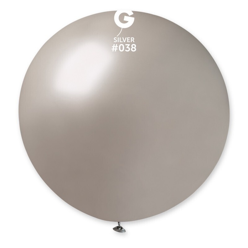 31&quot; Latex Balloon- Metallic Silver #038 - GM30
