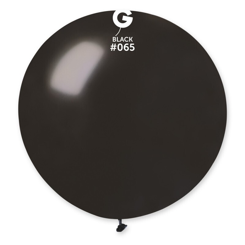 31&quot; Latex Balloon- Metallic Black #065 - GM30