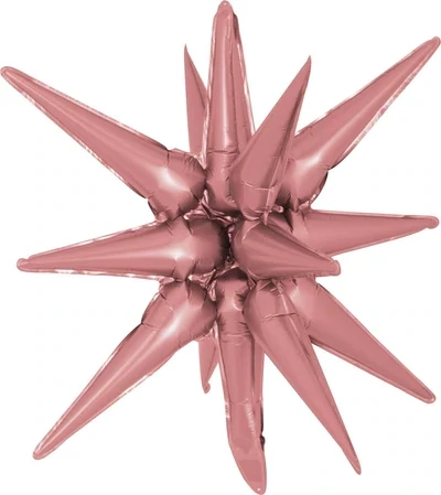 Starburst 3D Foil Balloon 22&quot; Small Rose Gold