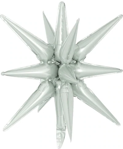 Starburst 3D Foil Balloon 22&quot; Small Grey