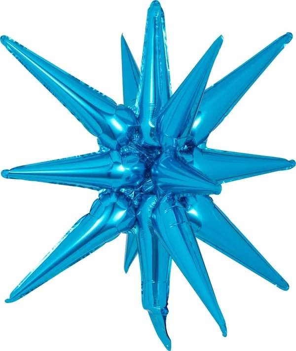 Starburst 3D Foil Balloon 22&quot; Small Blue