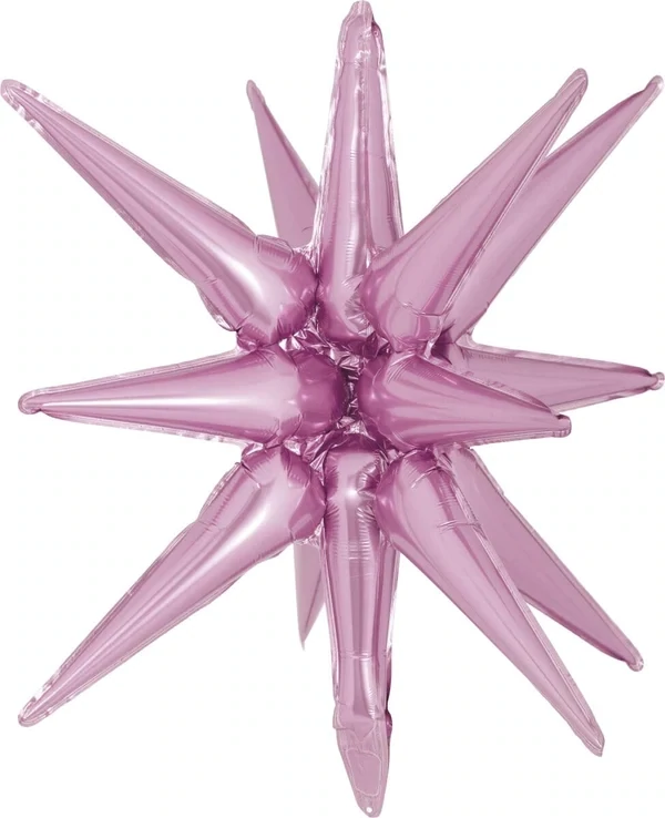 Starburst 3D Foil Balloon 22&quot; Small Light Pink