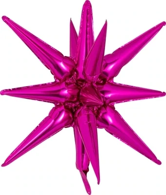 Starburst 3D Foil Balloon 22" Small Hot Pink