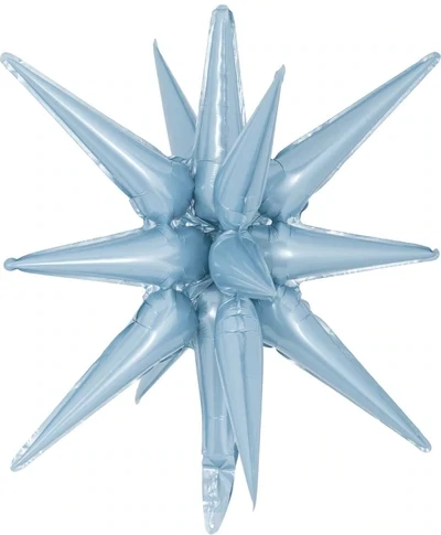Starburst 3D Foil Balloon 22&quot; Small Light Blue
