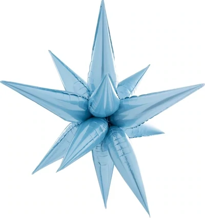 Starburst 3D Foil Balloon 26&quot; Large Light Blue