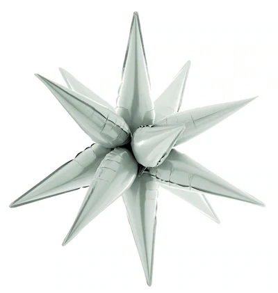 Starburst 3D Foil Balloon 26&quot; Large Grey