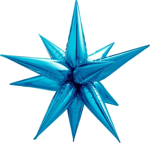 Starburst 3D Foil Balloon 26&quot; Large Blue
