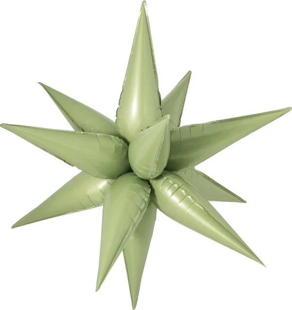 Starburst 3D Foil Balloon 26&quot; Large Olive Green