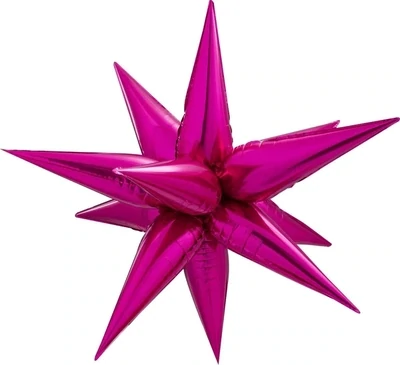 Starburst 3D Foil Balloon 40" Jumbo Hot Pink
