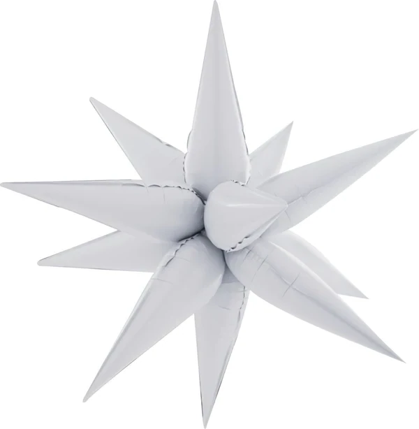 Starburst 3D Foil Balloon 26&quot; Large White