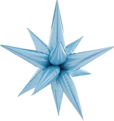 Starburst 3D Foil Balloon 40" Jumbo Light Blue