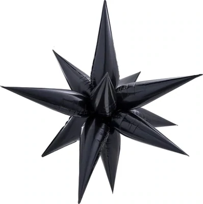 Starburst 3D Foil Balloon 40" Jumbo Black