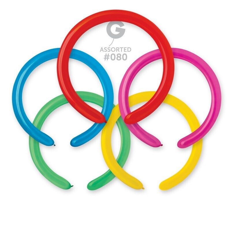 2 2" Solid Balloon Classic Assorted Twisting Balloon