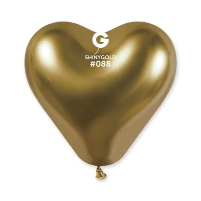 12" Shiny Gold Latex Balloon Heart
