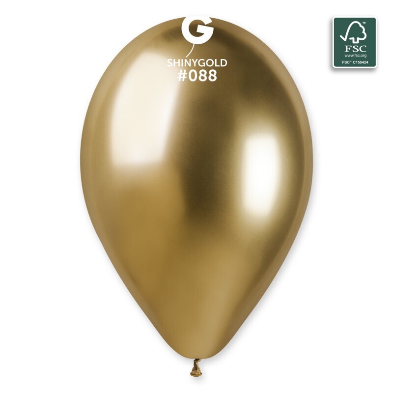 13&quot; Latex Balloon- Shiny Gold #088