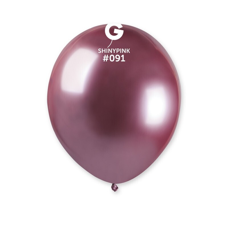 5" Latex Balloon- Shiny Pink #091