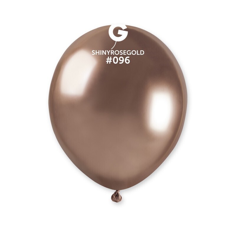 5" Latex Balloon- Shiny Rose Gold #096