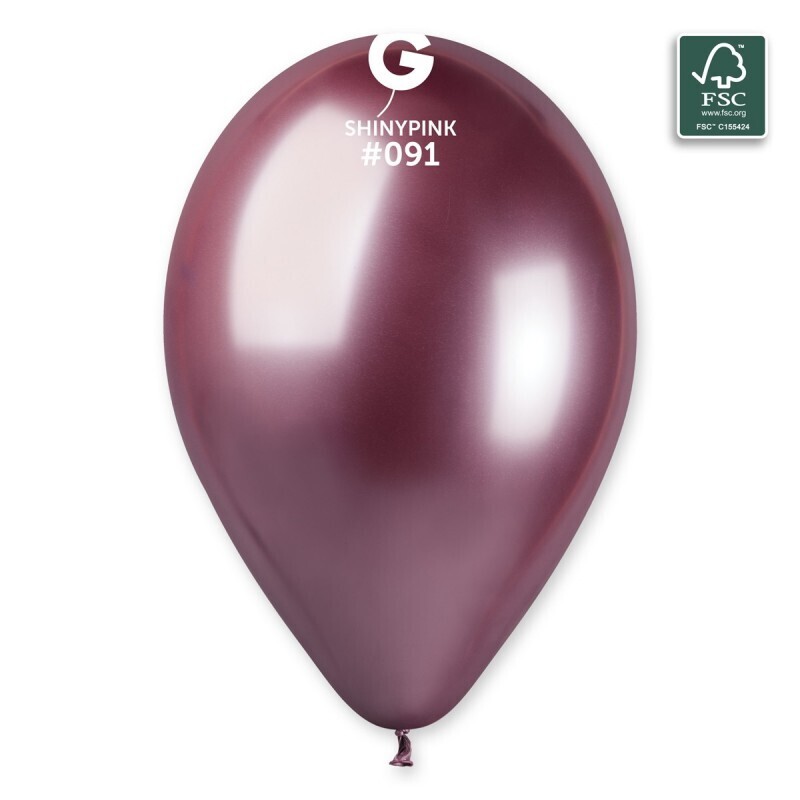 13&quot; Latex Balloon- Shiny Pink #091